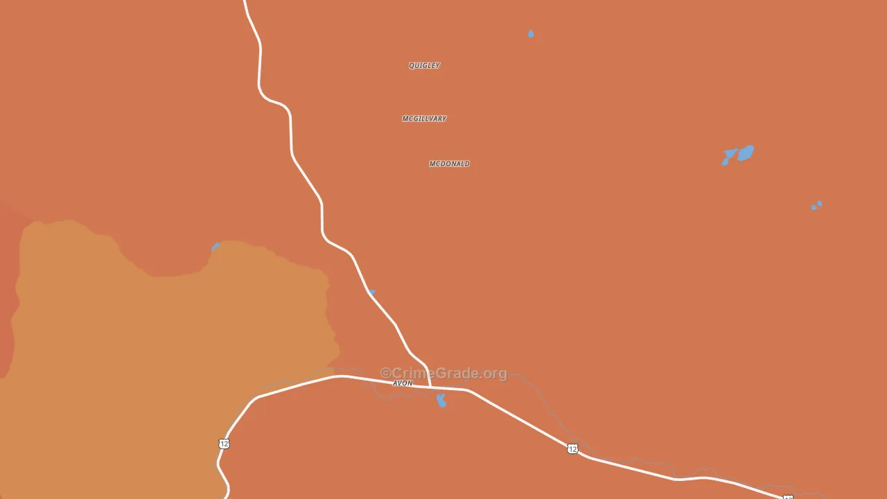 Avon, MT Map of Drug-Related Crime Rates