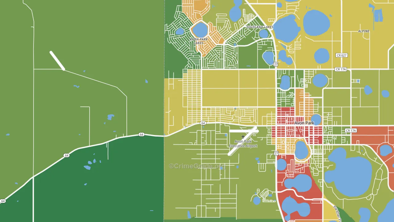 Avon Park Lakes, FL Map of Drug-Related Crime Rates