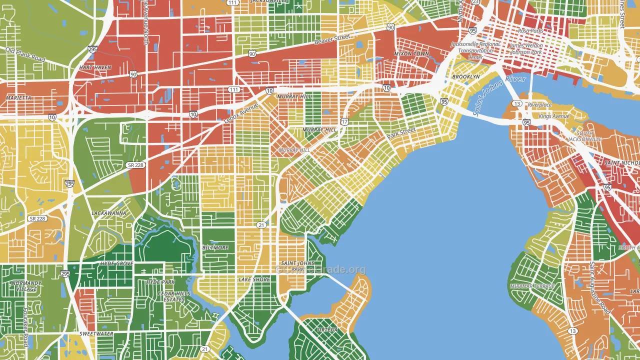 Avondale, Jacksonville, FL Map of Drug-Related Crime Rates