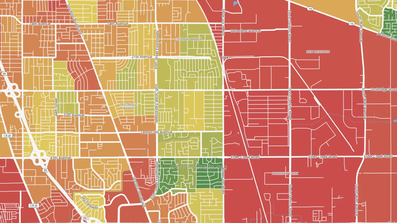 Avondale, Sacramento, CA Map of Drug-Related Crime Rates