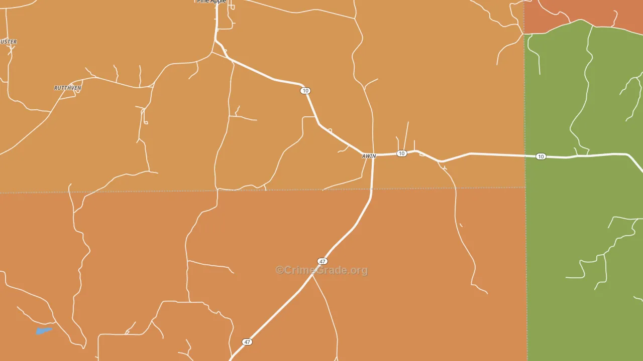 Awin, AL Map of Drug-Related Crime Rates