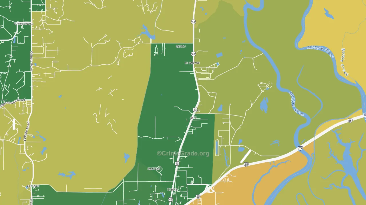 Axis, AL Map of Drug-Related Crime Rates