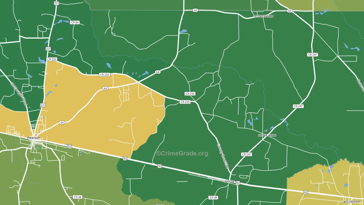 Axson, GA Map of Drug-Related Crime Rates
