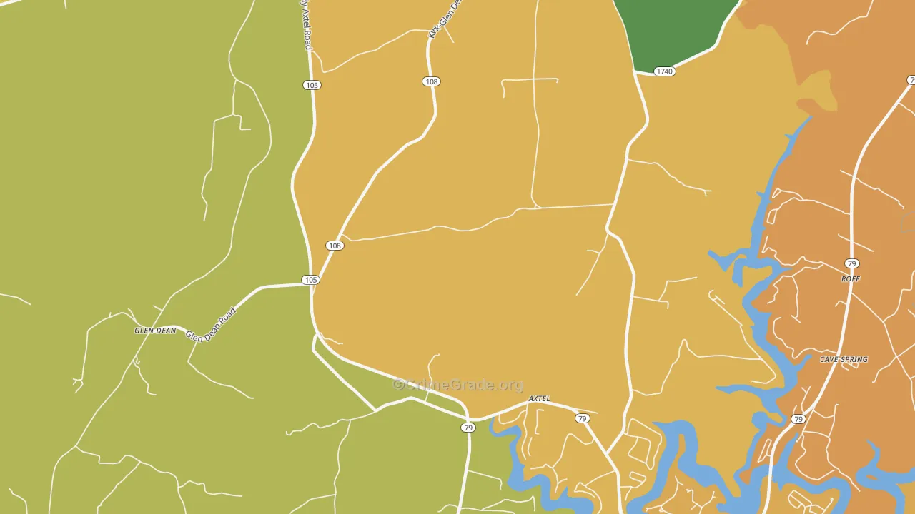 Axtel, KY Map of Drug-Related Crime Rates