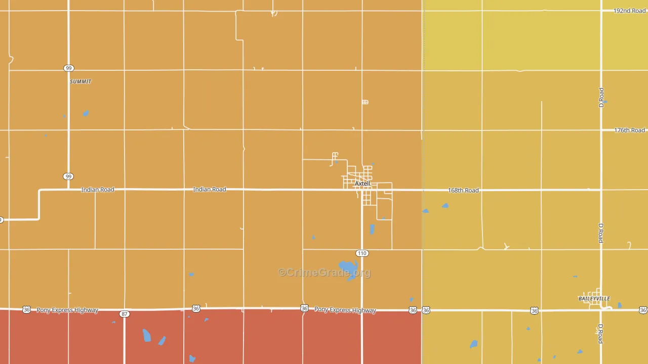 Axtell, KS Map of Drug-Related Crime Rates