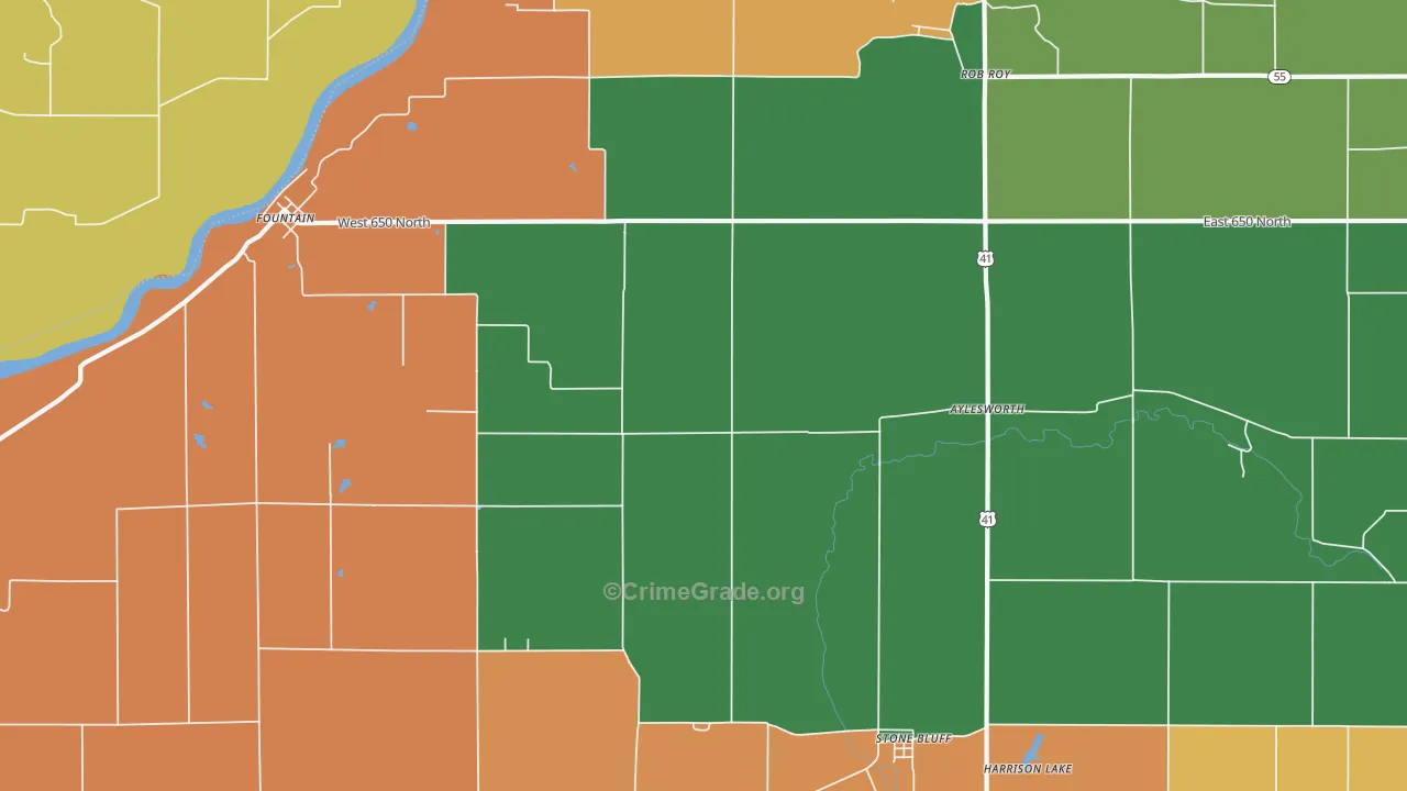 Aylesworth, IN Map of Drug-Related Crime Rates
