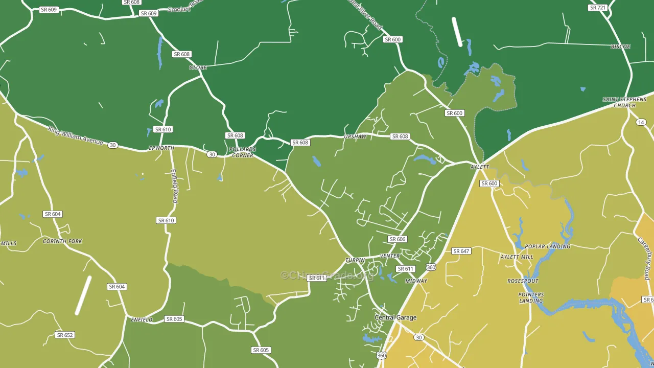 Aylett, VA Map of Drug-Related Crime Rates
