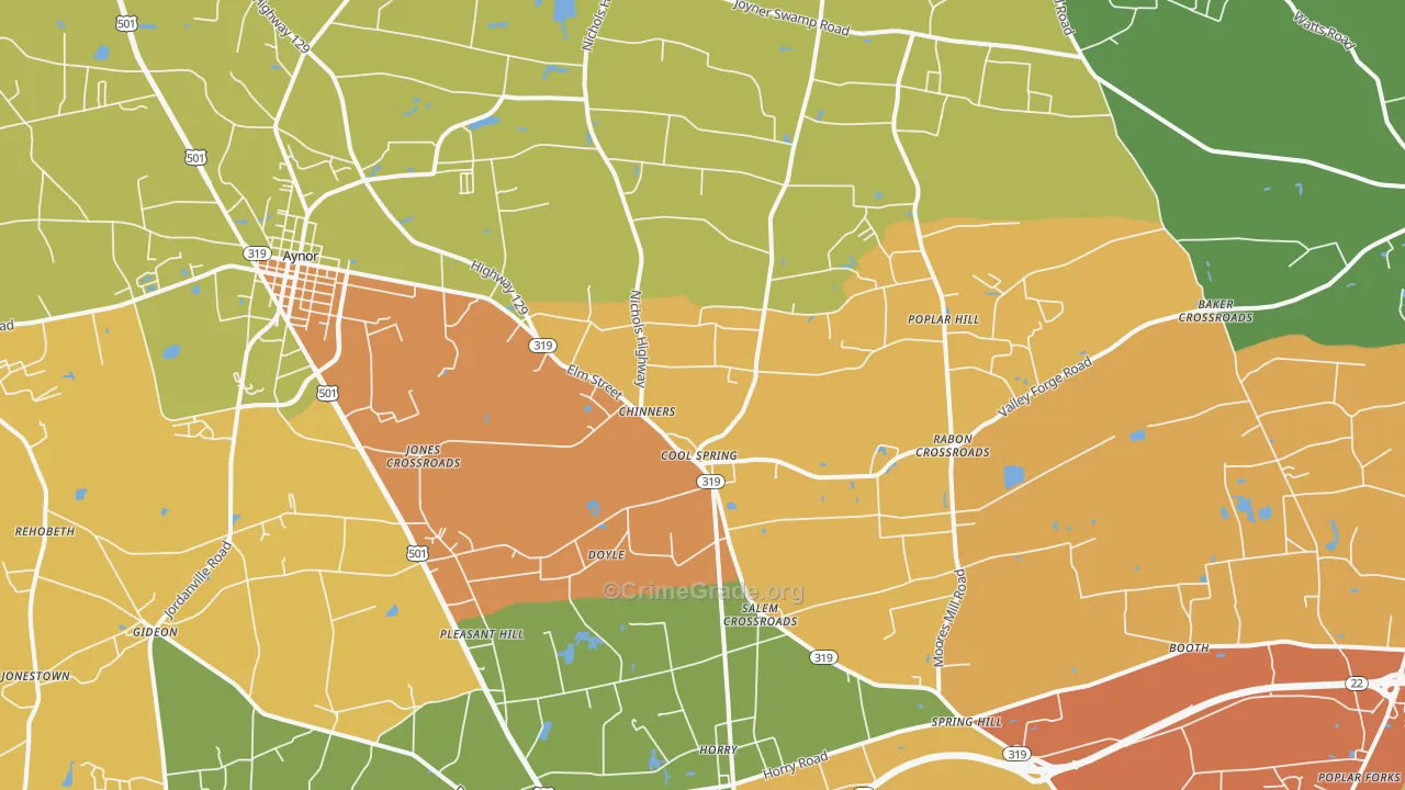 Aynor, SC Map of Drug-Related Crime Rates