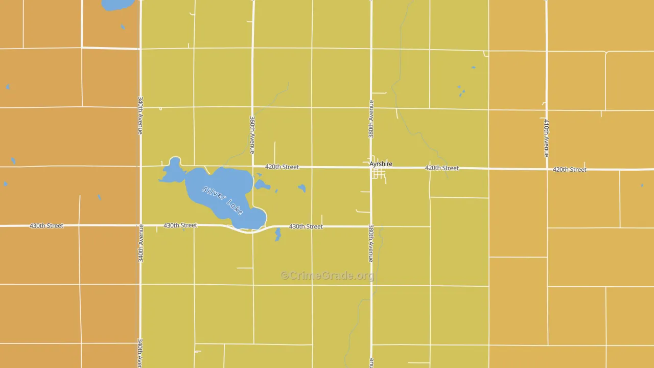 Ayrshire, IA Map of Drug-Related Crime Rates