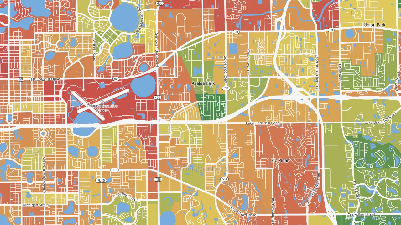 Azalea Park, FL Map of Drug-Related Crime Rates