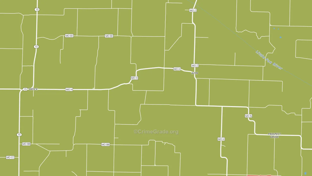 Azen, MO Map of Drug-Related Crime Rates