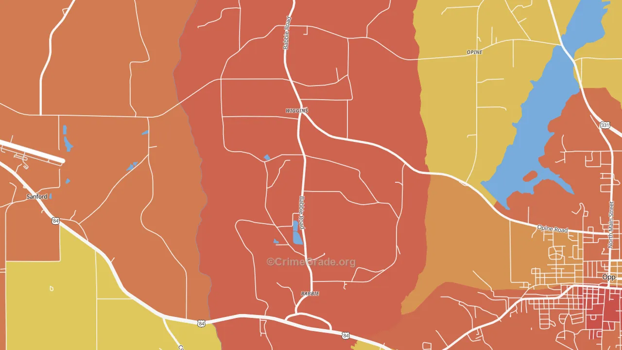 Babbie, AL Map of Drug-Related Crime Rates