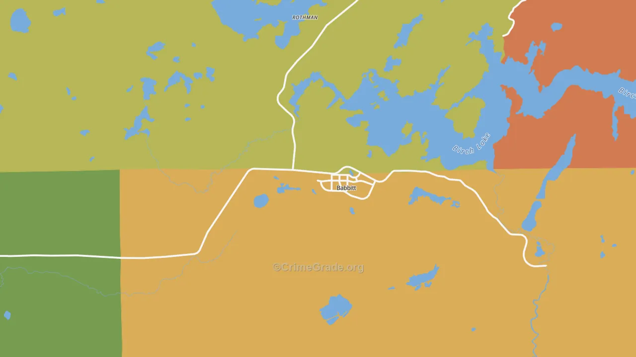 Babbitt, MN Map of Drug-Related Crime Rates