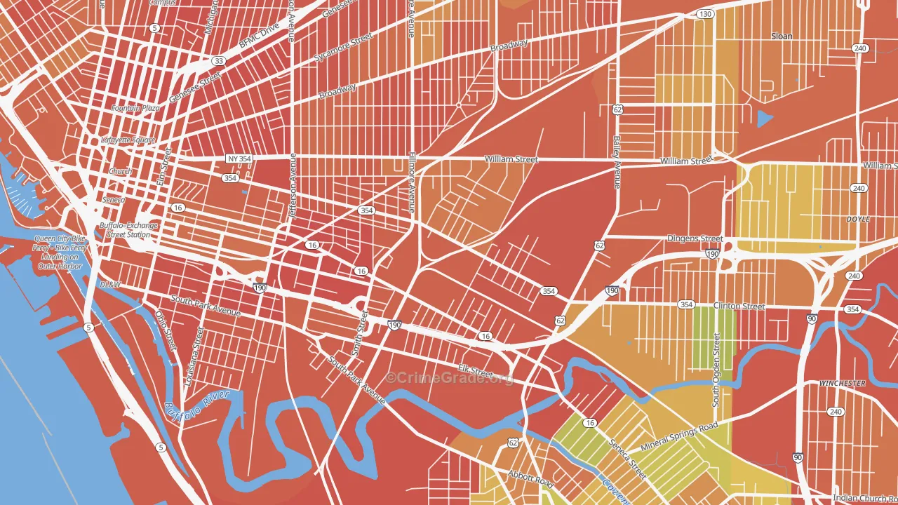 Babcock, Buffalo, NY Map of Drug-Related Crime Rates