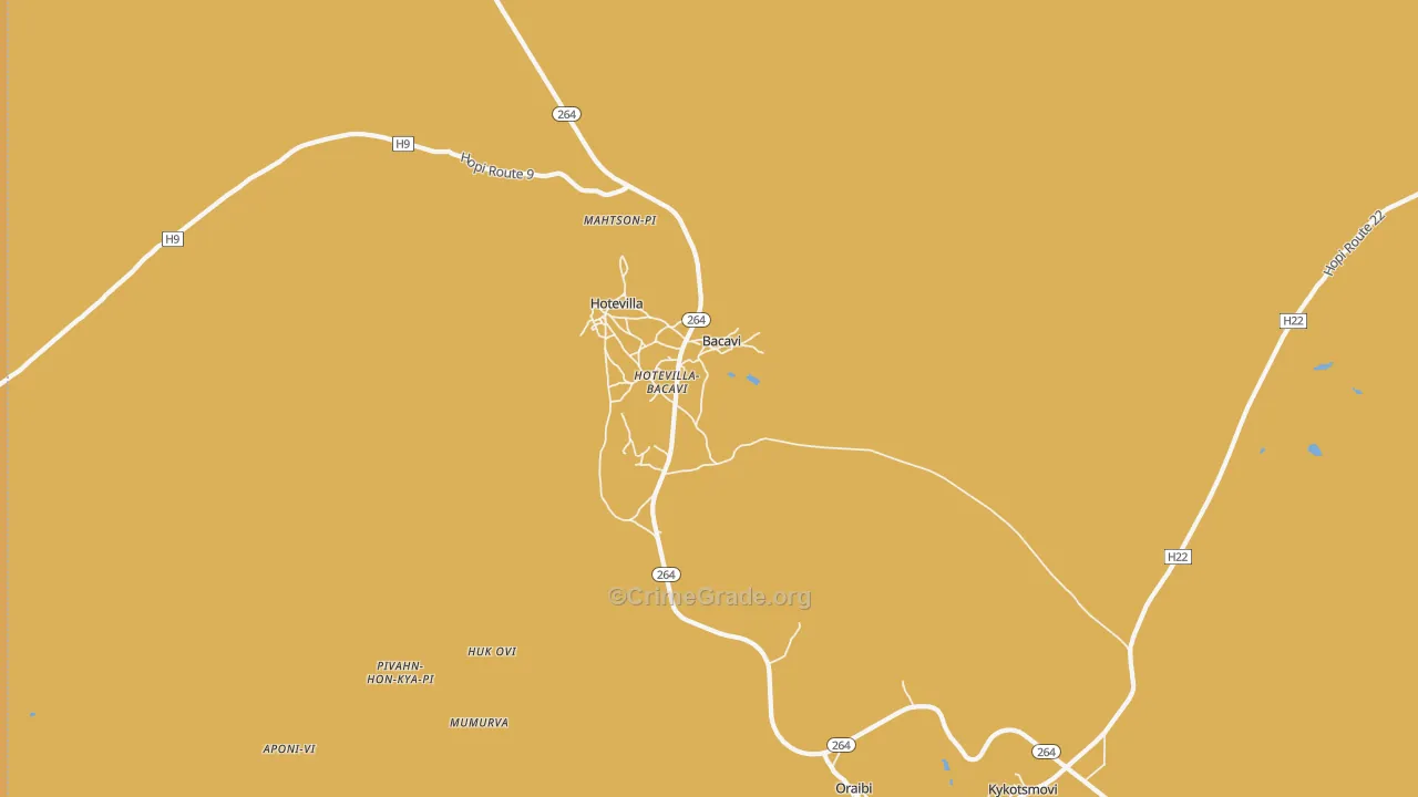Bacavi, AZ Map of Drug-Related Crime Rates