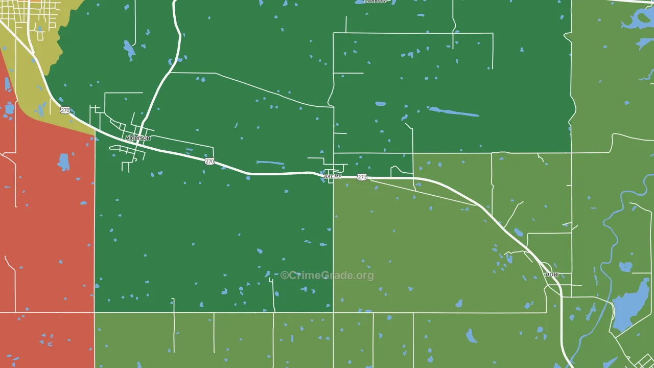 Bache, OK Map of Drug-Related Crime Rates