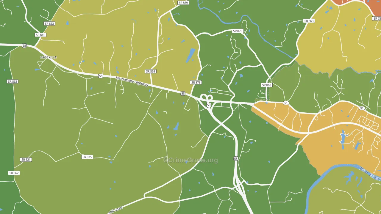 Bachelors Hall, VA Map of Drug-Related Crime Rates