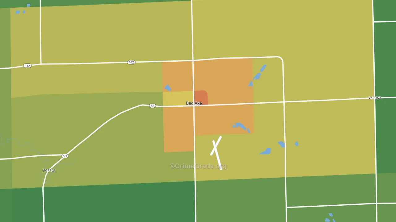 Bad Axe, MI Map of Drug-Related Crime Rates