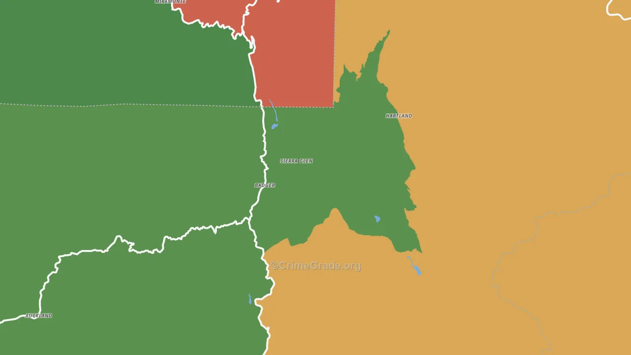 Badger, CA Map of Drug-Related Crime Rates