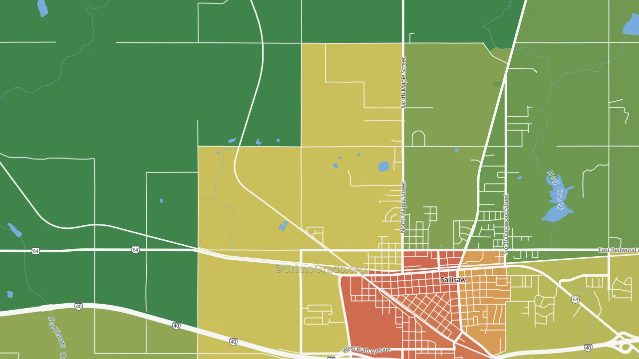 Badger Lee, OK Map of Drug-Related Crime Rates
