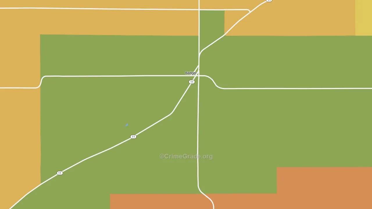 Badger, MN Map of Drug-Related Crime Rates