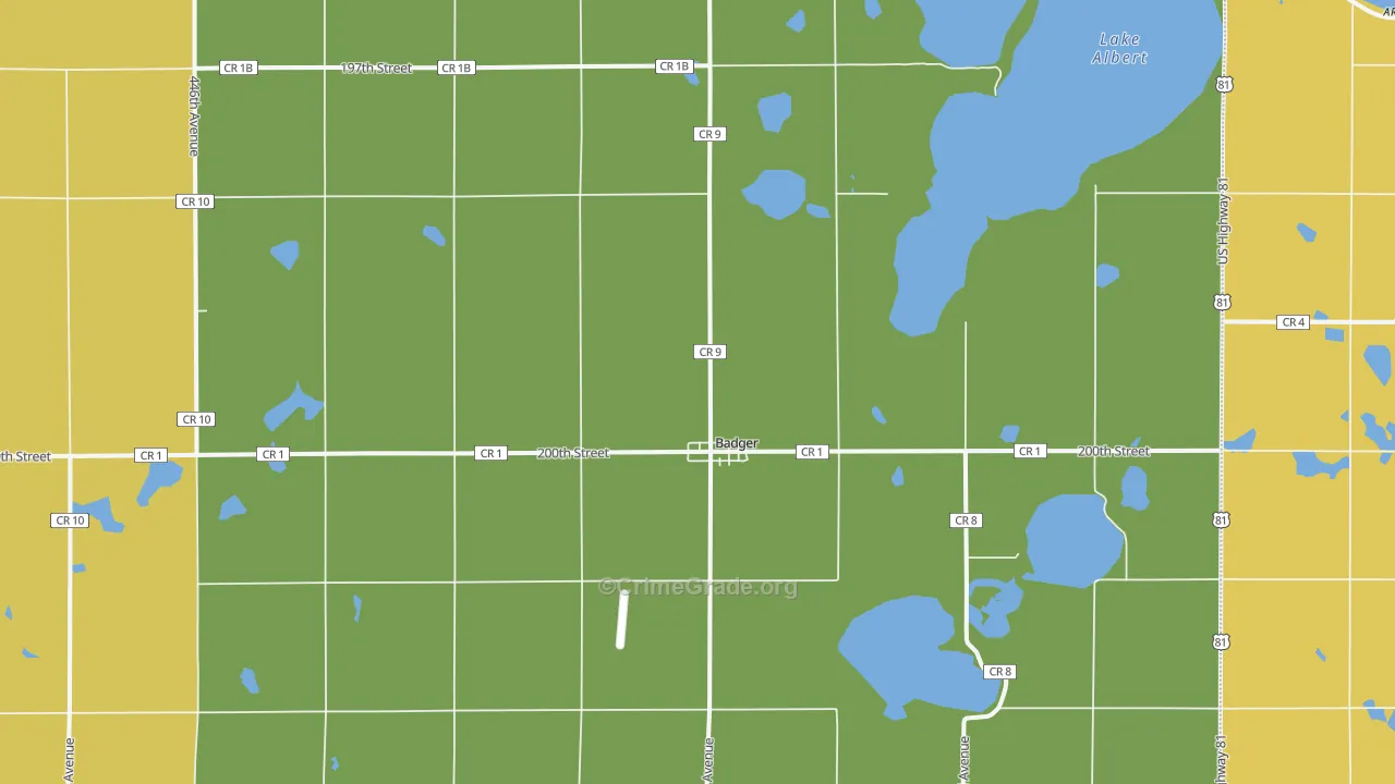 Badger, SD Map of Drug-Related Crime Rates