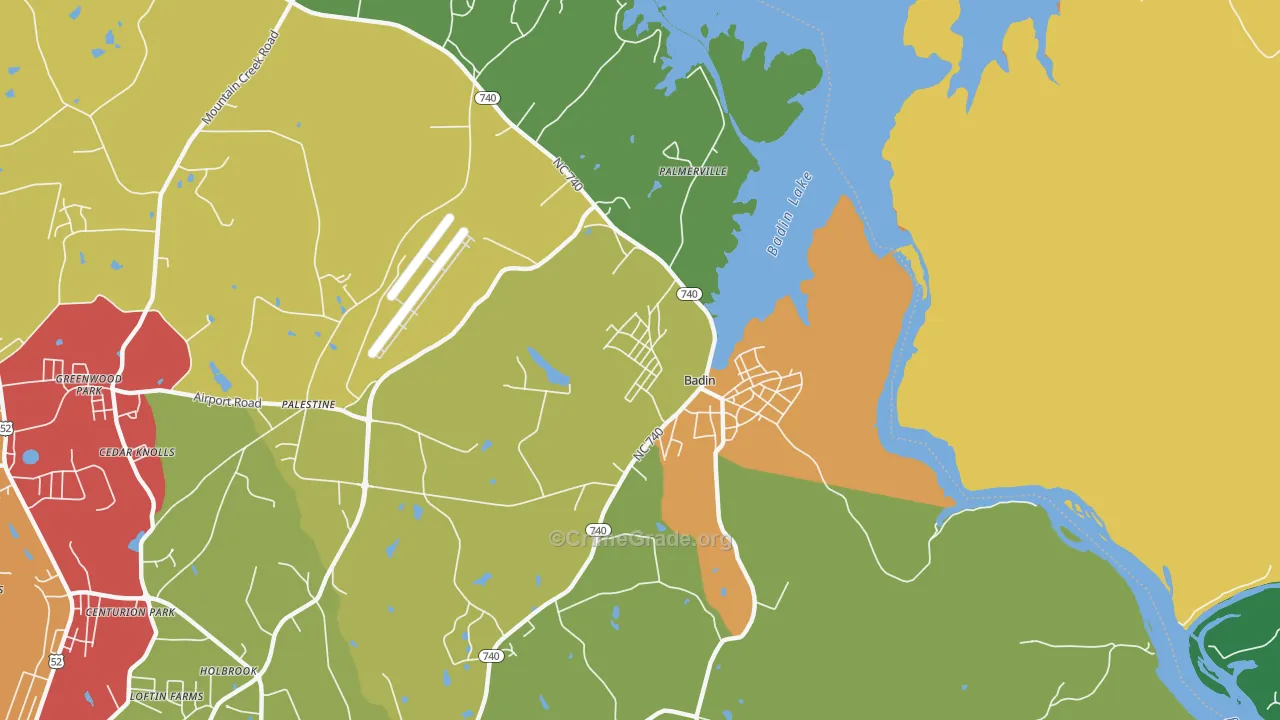 Badin, NC Map of Drug-Related Crime Rates