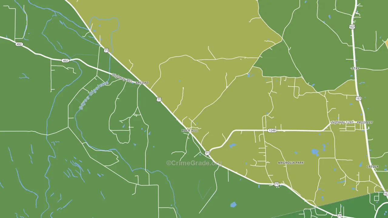 Bagdad, LA Map of Drug-Related Crime Rates