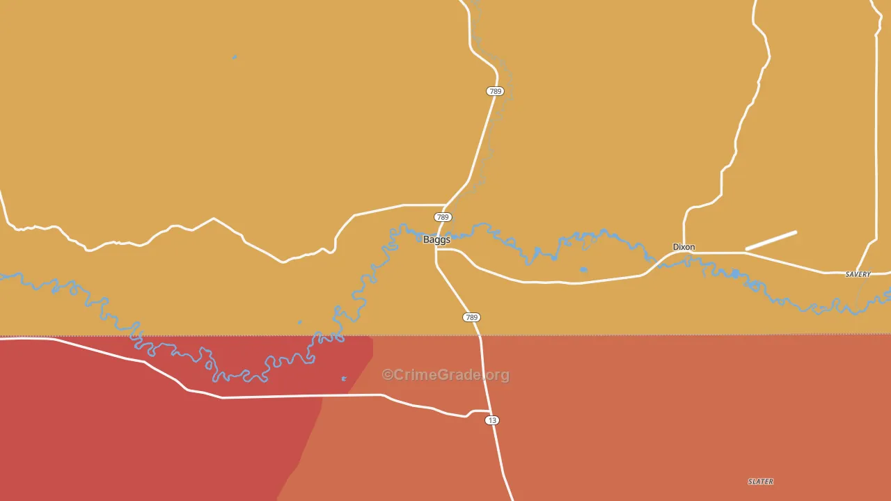 Baggs, WY Map of Drug-Related Crime Rates