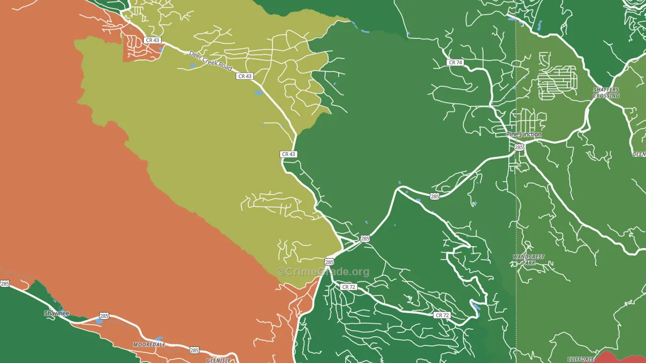 Bailey, CO Map of Drug-Related Crime Rates