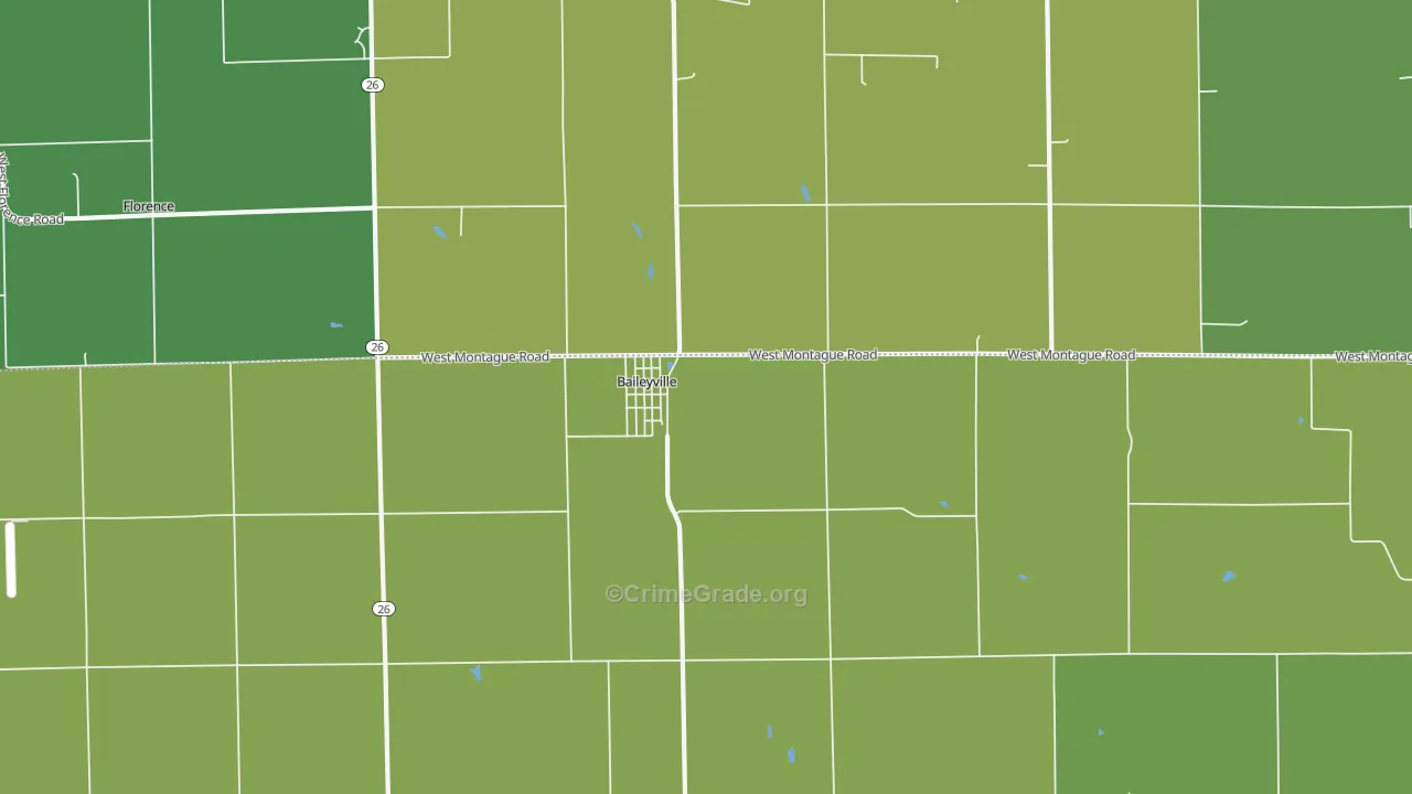 Baileyville, IL Map of Drug-Related Crime Rates