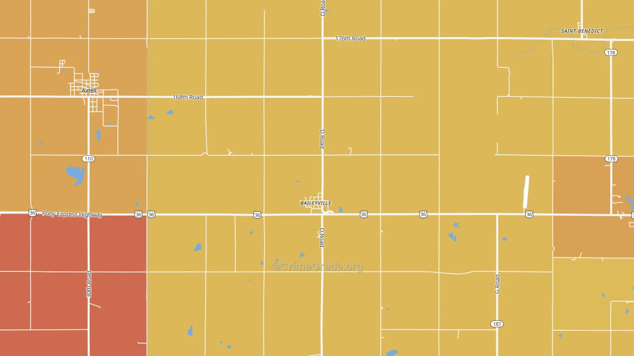 Baileyville, KS Map of Drug-Related Crime Rates