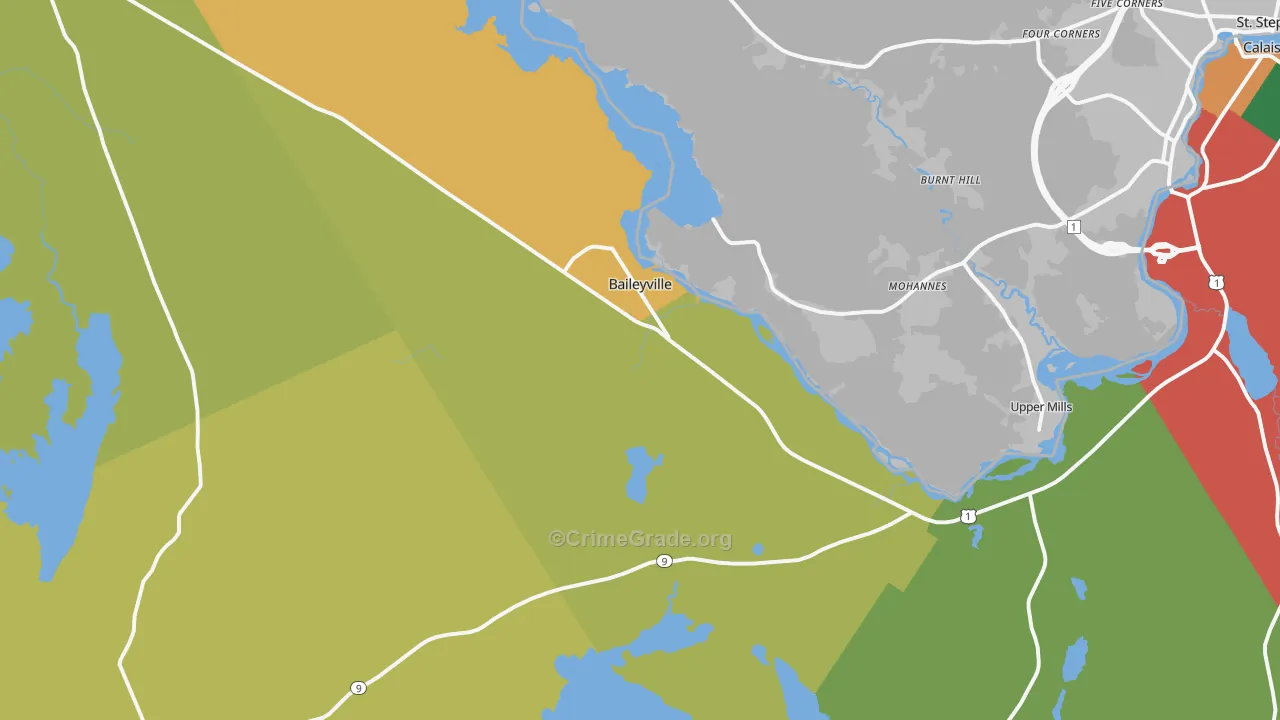 Baileyville, ME Map of Drug-Related Crime Rates