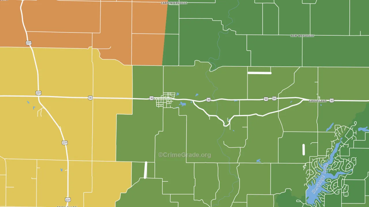 Bainbridge, IN Map of Drug-Related Crime Rates