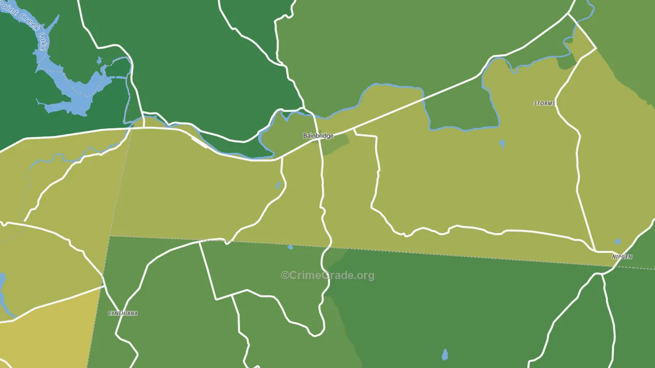 Bainbridge, OH Map of Drug-Related Crime Rates