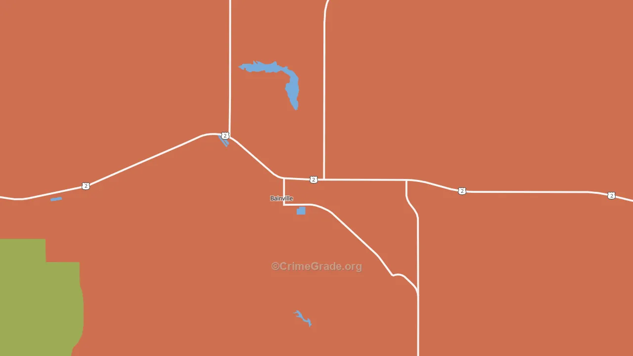 Bainville, MT Map of Drug-Related Crime Rates