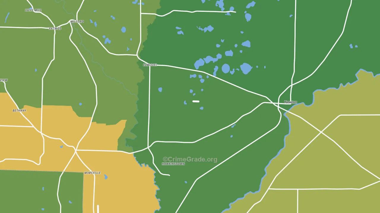 Baker County, GA Map of Drug-Related Crime Rates