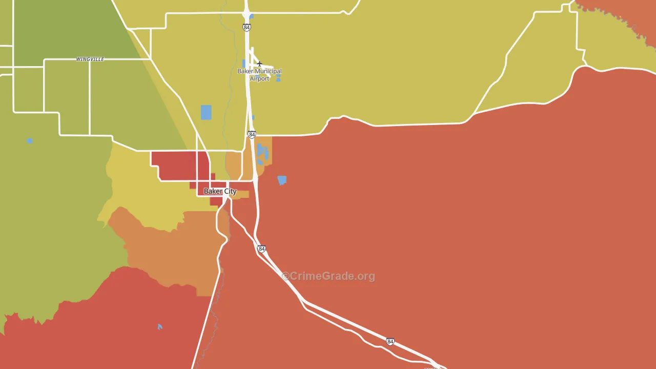 Baker County, OR Map of Drug-Related Crime Rates