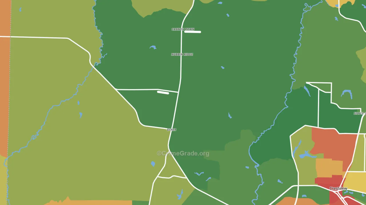 Baker, FL Map of Drug-Related Crime Rates