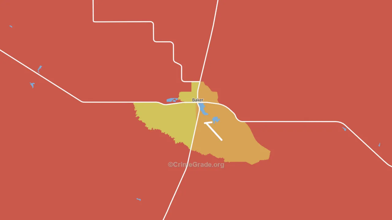 Baker, MT Map of Drug-Related Crime Rates
