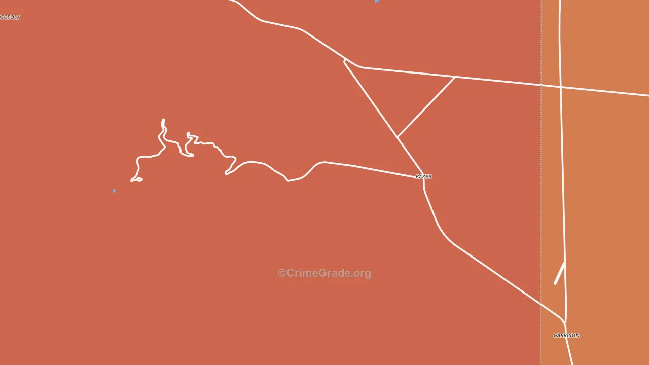 Baker, NV Map of Drug-Related Crime Rates