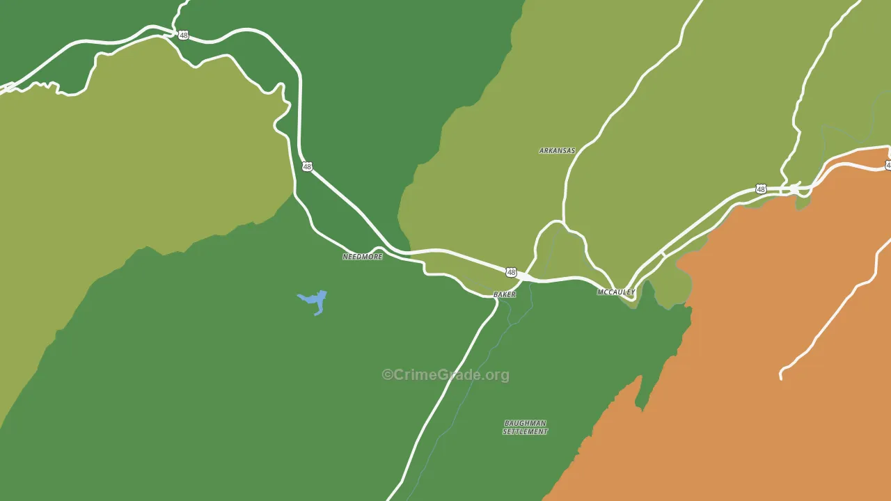 Baker, WV Map of Drug-Related Crime Rates