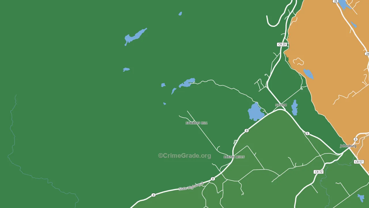 Bakers Mills, NY Map of Drug-Related Crime Rates