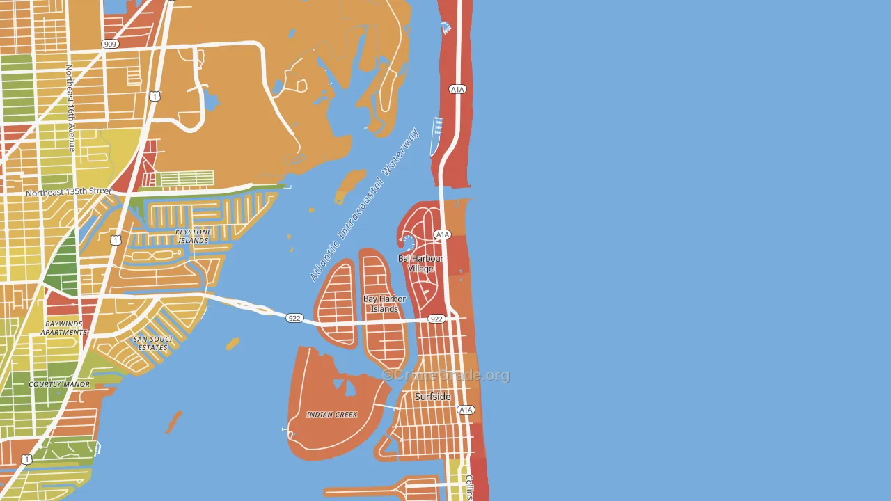 Bal Harbour, FL Map of Drug-Related Crime Rates