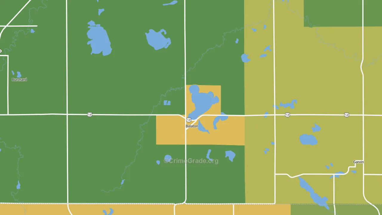 Balaton, MN Map of Drug-Related Crime Rates