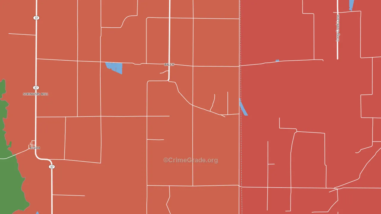 Balch, AR Map of Drug-Related Crime Rates
