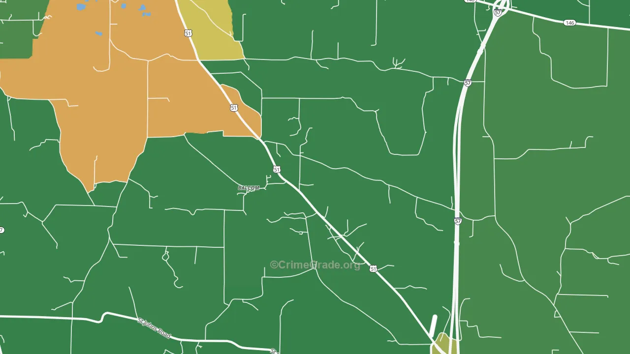 Balcom, IL Map of Drug-Related Crime Rates