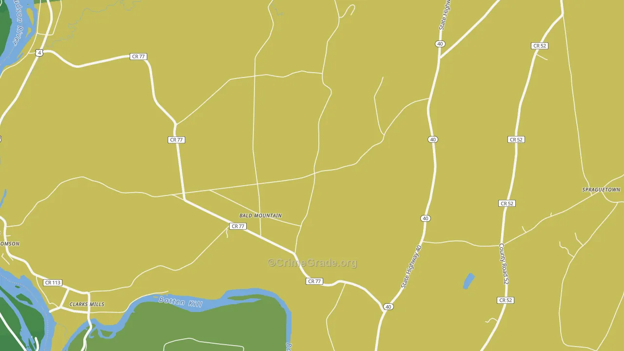 Bald Mountain, NY Map of Drug-Related Crime Rates