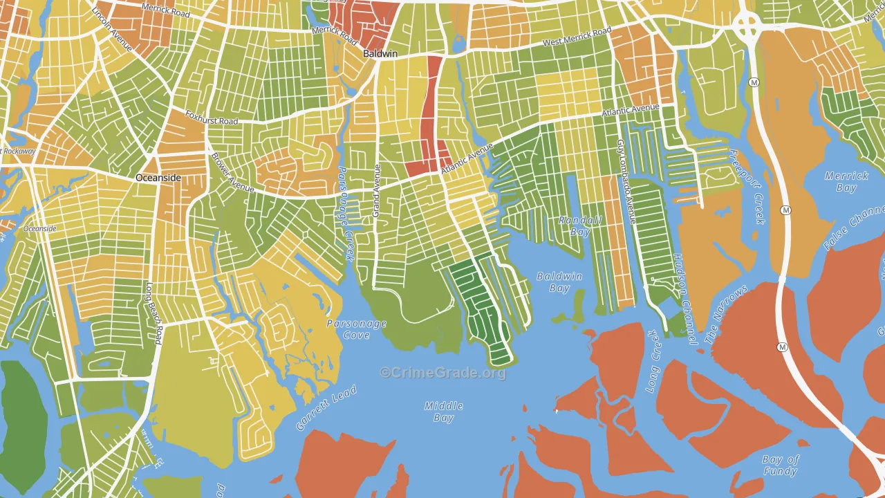 Baldwin Harbor, NY Map of Drug-Related Crime Rates