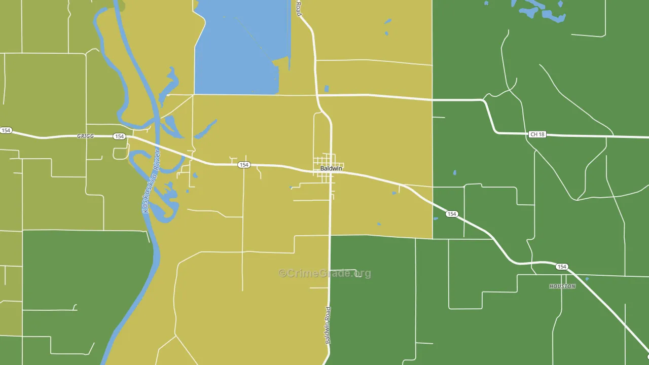 Baldwin, IL Map of Drug-Related Crime Rates
